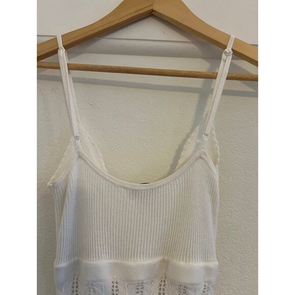 Bebe Crochet Knit Maxi Dress Womens Small Boho Y2K Cottage Fairy Whimsy White - Picture 11 of 15